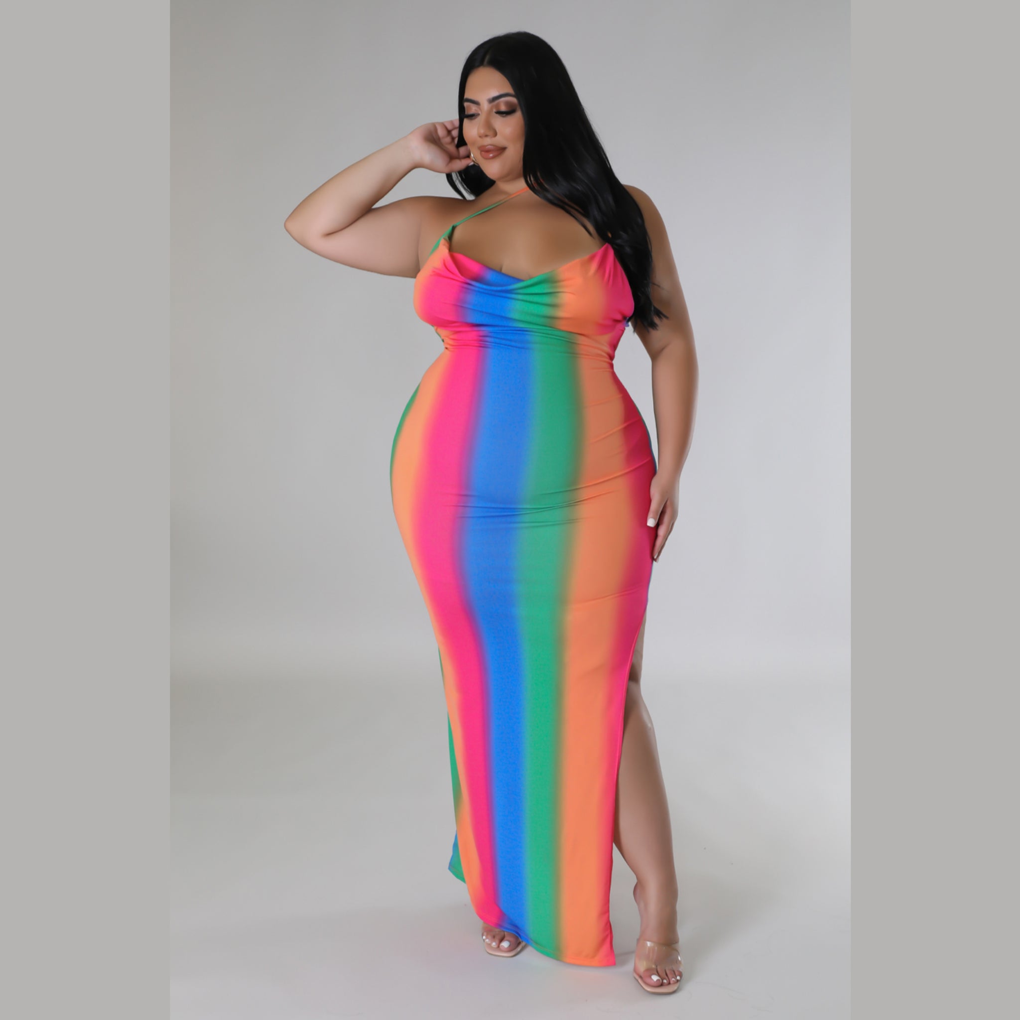 rainbow maxi dress
